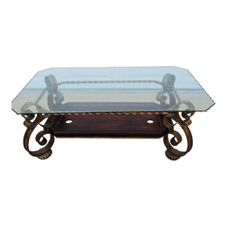 1990s Lyra Bronze Metal Cocktail Table For Sale