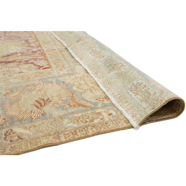 Antique Persian Tabriz Wool Rug With Red Allover Design From the 1900s For Sale - Image 4 of 9