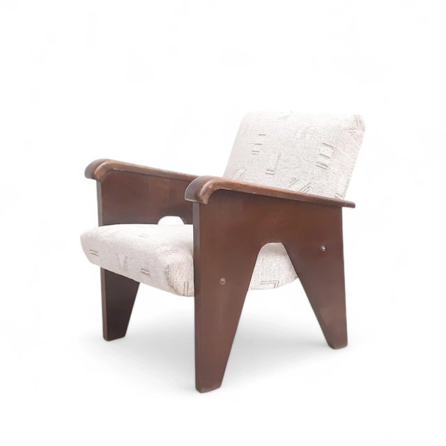 Vintage Wooden A-Shaped Armchair attributed to Up Závody, 1950s For Sale - Image 9 of 9