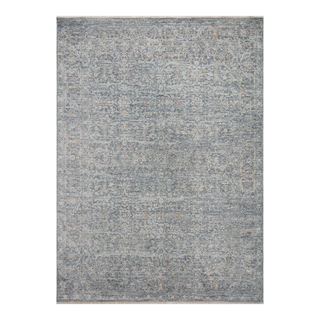 Angela Rose x Loloi Blake Rug Denim / Taupe 7'-10" x 10'-2" Area Rug For Sale