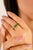 Pear Cut Emerald Toi Et Moi Ring With Diamonds in 14k Solid Gold Size 6 For Sale In New York - Image 6 of 12
