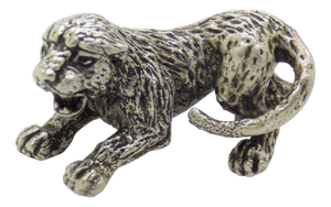 Vintage Italian Handmade Genuine Silver Lion Cub Figurine, 1970s