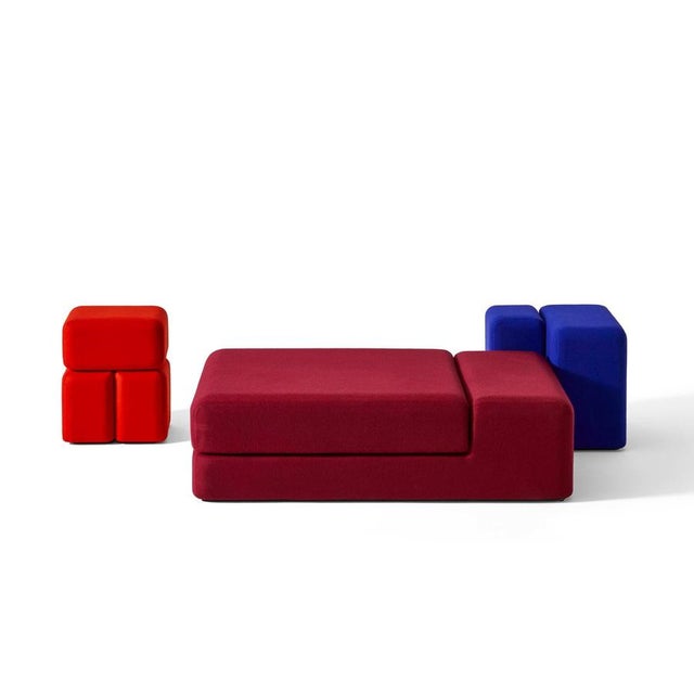 Linde freya tangelder set of three soft corners side table & pouffs for cassina the first cassina project by dutch...