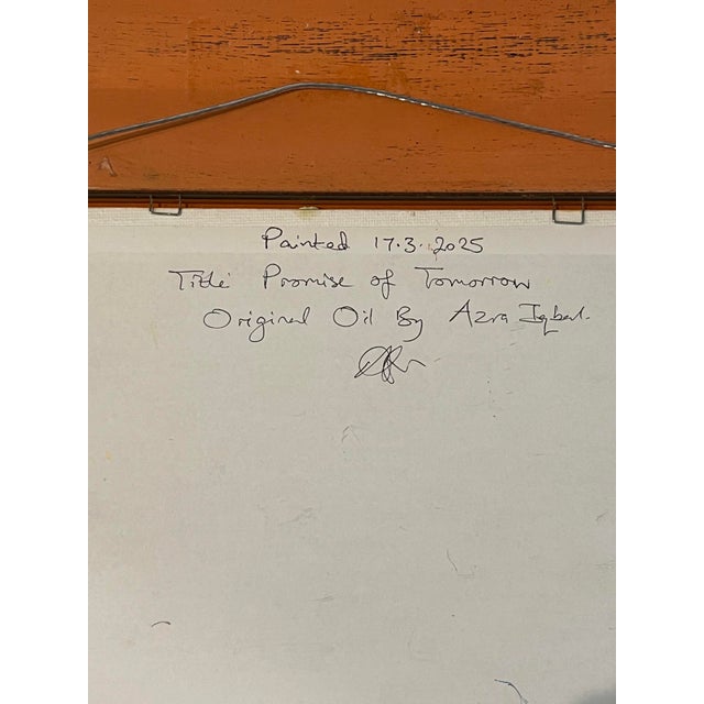 Chinoiserie Impressionist English Oil Painting, Signed & Framed For Sale - Image 3 of 3