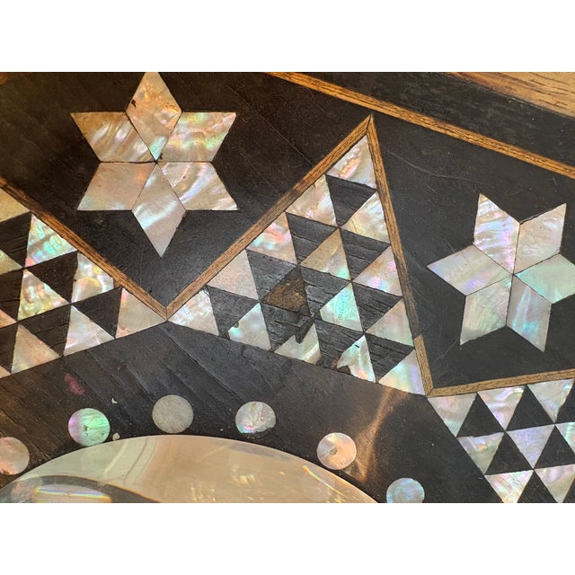 Antique Middle Eastern Arabesque Style Mother of Pearl Inlaid Table For Sale - Image 18 of 18