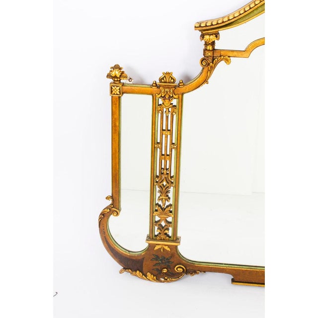 Large Antique English Art Deco Overmantel Mirror, 1920s For Sale - Image 10 of 16