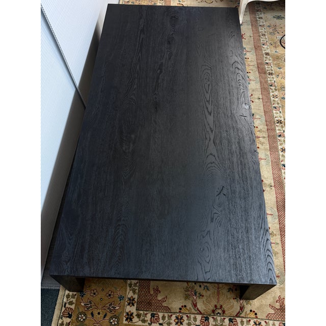 2020s Restoration Hardware Oak Wood Coffee Table, Black For Sale - Image 5 of 12