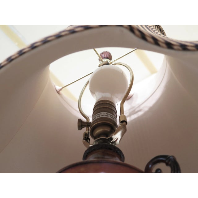 1990s Decorative Toleware Urn Table Lamp W. Shade For Sale In Philadelphia - Image 6 of 7