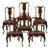 Queen Anne Style High Back Dining Chairs, Set of 6 For Sale