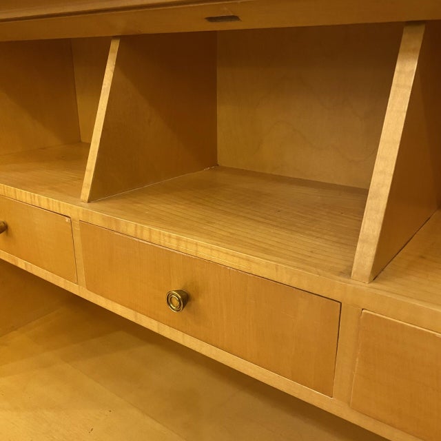 Black Vintage Italian Honey Color Secretaire, 1950s For Sale - Image 8 of 11