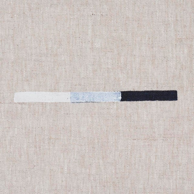 Mid-Century Modern SAMPLE - Schumacher x Caroline Z Hurley Overlapping Dashes Fabric In Navy For Sale - Image 3 of 4