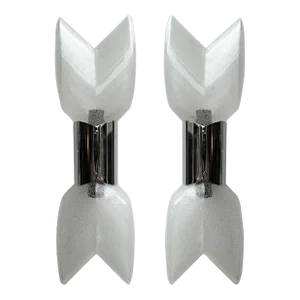 Pair of Metal Sconces Murano Glass by Aldo Nason for Mazzega, Italy, 1970s