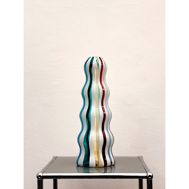 A rare bottle vase designed by Alessandro Mendini for Venini, created as a P.D.A. (Artist's Proof), and therefore unique...