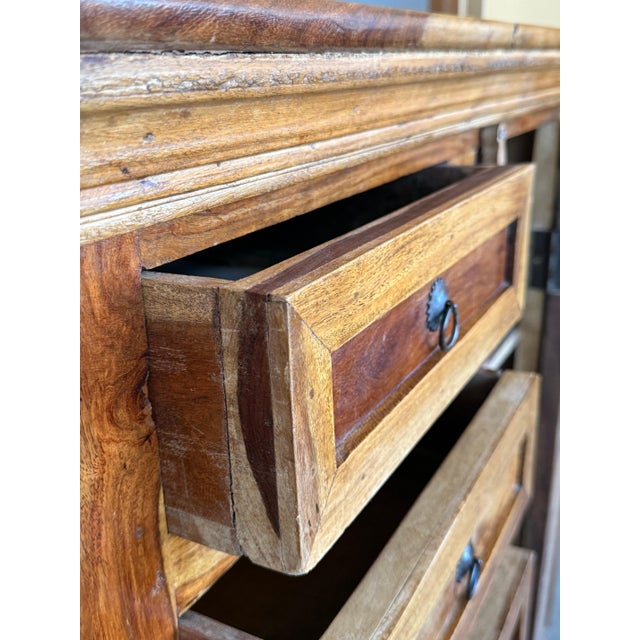 Antique Spanish Solide Olive Locking Pie or Larder Cabinet For Sale - Image 13 of 18