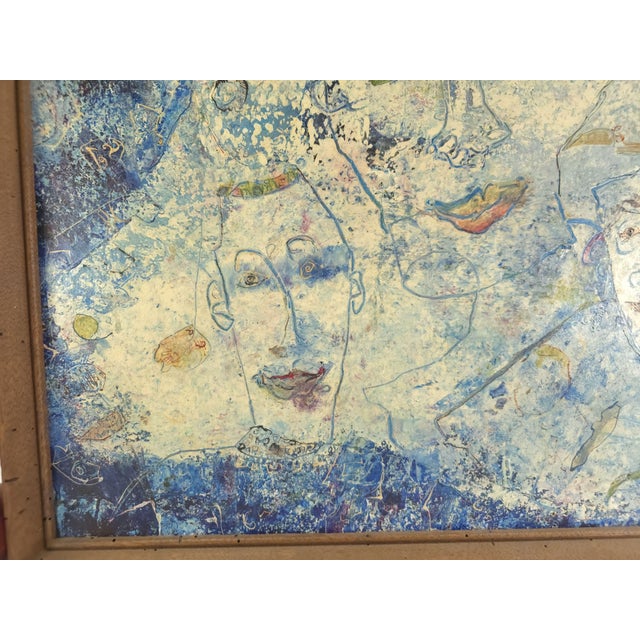 Original Abstract Expressionist Signed Charles Keeling Lassiter Oil Painting Mixed Media on Canvas C. 1960 For Sale - Image 4 of 11