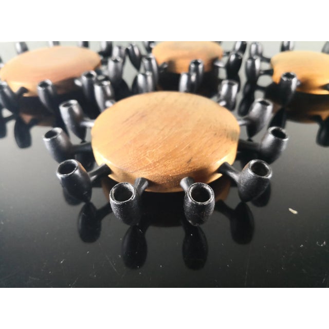 Teak & Cast Iron Candleholders by Jens Quistgaard for Digsmed, 1960s, Set of 4 For Sale - Image 3 of 6