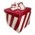 Vintage Savino Designs Red & White Gift Box Cookie Jar, Earthenware For Sale