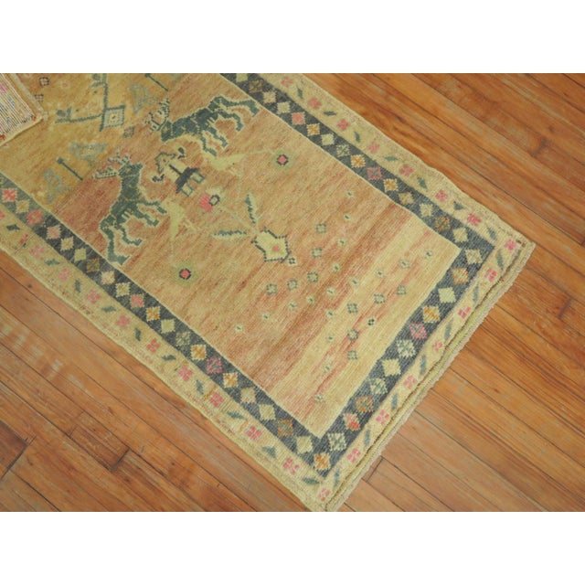 Tuscan Vintage Turkish Deer Rug, 2'5'' X 4'6'' For Sale - Image 3 of 6