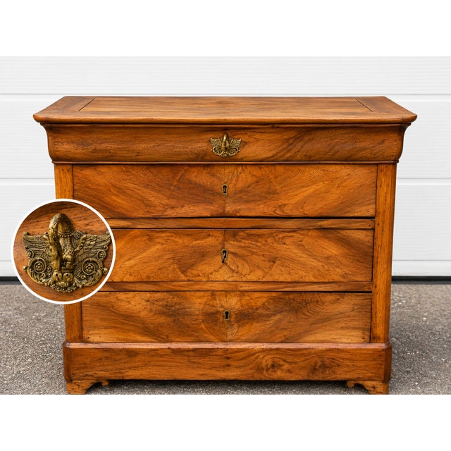 19th Century Louis Philippe Walnut Chest of Drawers, 1890s For Sale - Image 9 of 10