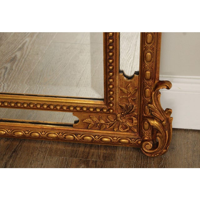 Mid 20th Century Large Ornately Gilt Carved Wall Mirror For Sale - Image 12 of 18