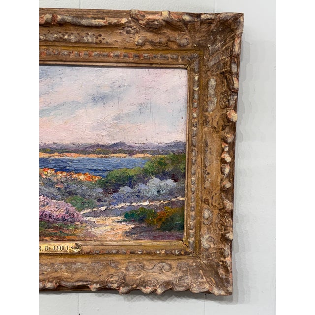 Blue 19th Century French Impression Landscape Oil For Sale - Image 8 of 13
