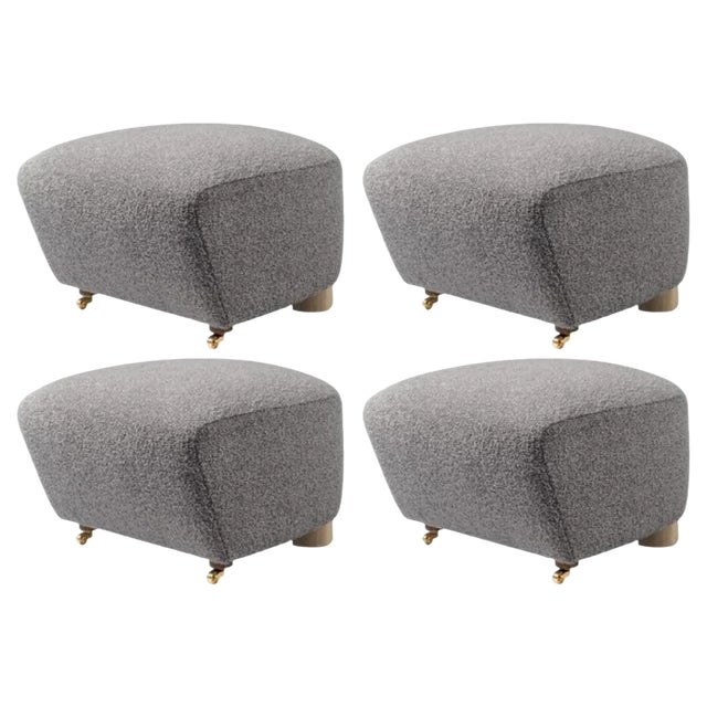 Grey Natural Oak Sahco Zero the Tired Man Footstools by Lassen, Set of 4 For Sale