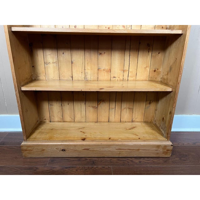 Antique English Country Pine Bookcase Bookshelf Tall Narrow Open Shelf C1900 For Sale - Image 12 of 18
