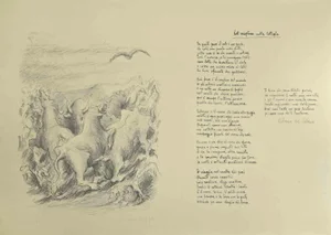 Domenico Purificato and Libero De Libero, Post Scriptum in the Bottle, 1945, Lithograph
