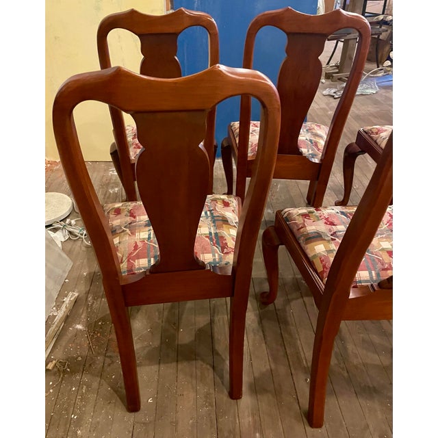 Late 20th Century Henkel Harris Set of 8 Queen Anne Wild Black Cherry Dining Chairs 2 Armchairs For Sale - Image 10 of 12