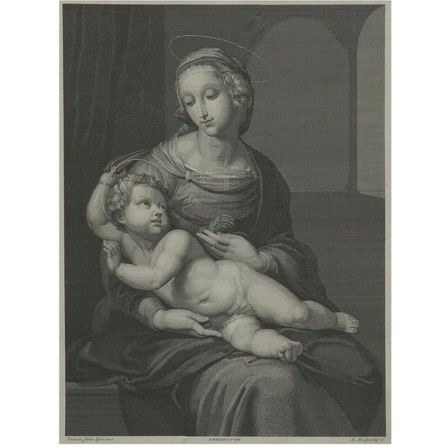 Nargeot after Raphael, Madonna and Child, 1878, Stipple Engraving For Sale - Image 10 of 10