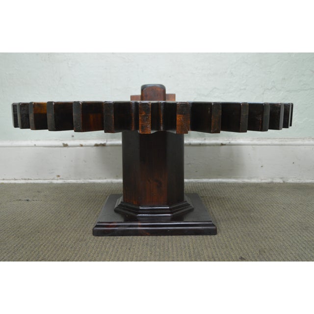 Ethan Allen Old Tavern Collection Pine Cog Wheel Gear Spinning Coffee