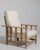White French Oak Reclining Armchair with Bouclé Upholstery, Antique, France, Circa 1940 For Sale - Image 8 of 16