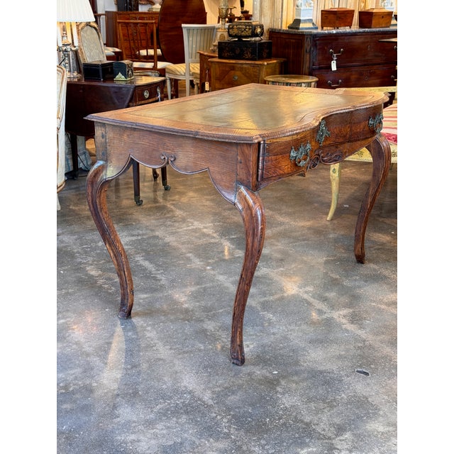 19th Century Louis XVI One-Drawer Writing Table With Leather Top For Sale - Image 12 of 18