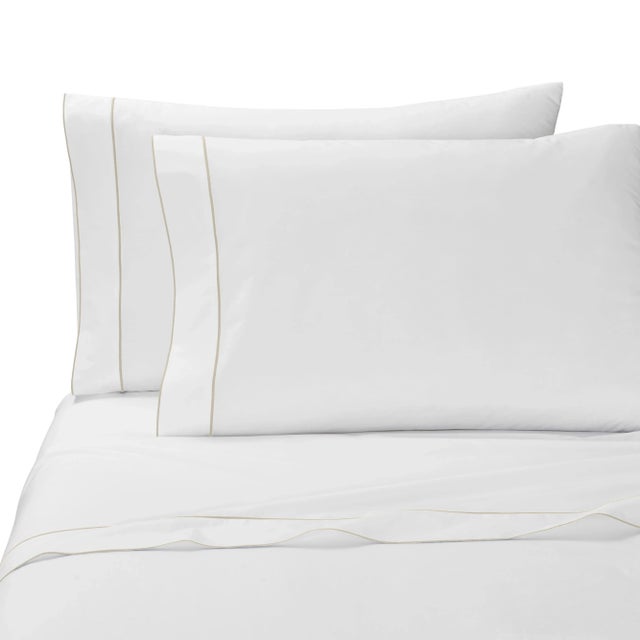 A collection brimming with sophistication, our exquisitely crafted Salerno Percale pillowcases are embroidered with a...