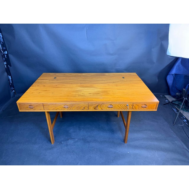 Brown Danish Modern Peter Løvig Nielsen Flip-Top Teak Desk For Sale - Image 8 of 12