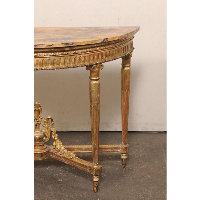 Neoclassical Early 19th Century Neoclassical French Console W/Amber Marble For Sale - Image 3 of 13