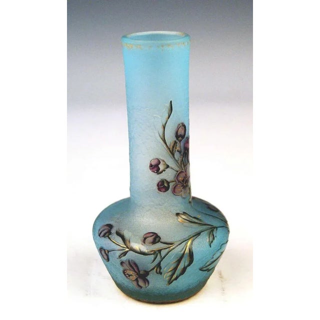 Art Nouveau Vase with Blossom on Stems Decor from Daum Nancy, Lorraine, France, 1900s For Sale - Image 3 of 8