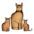 Set of Three Hand Painted Canvas Carnival Cats, 20th Century For Sale