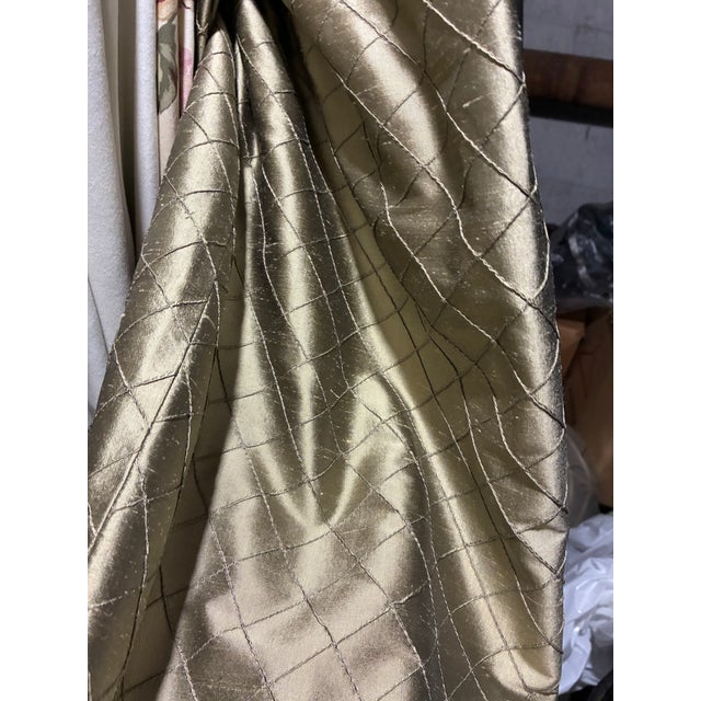 Gold Designer Fabric Curtains- Set of 2 For Sale - Image 8 of 9