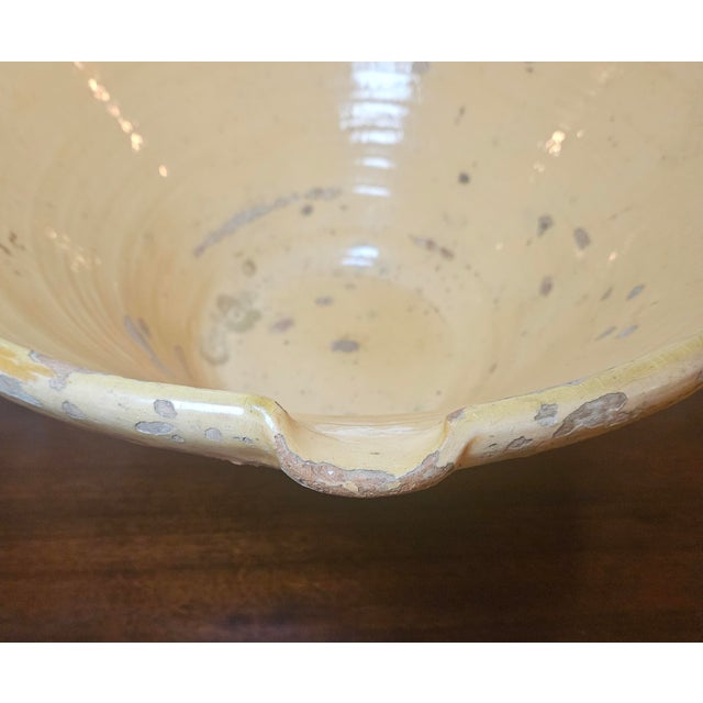 A Monumental 19th Century French Tian Bowel With 2 Loop Handles and Beautiful Poor Spout For Sale - Image 9 of 18