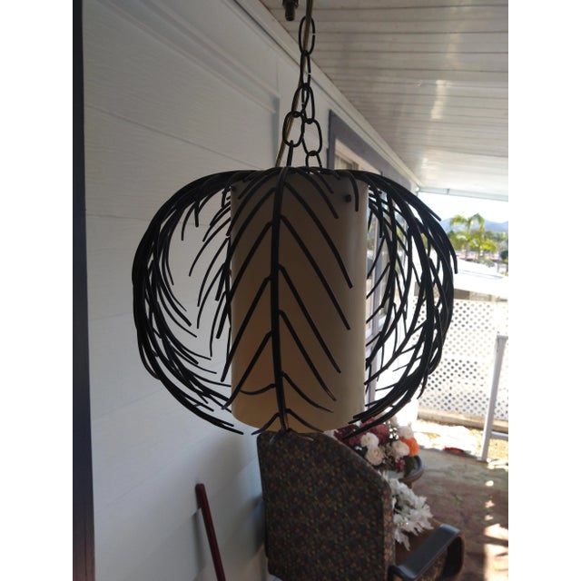 Mid-Century Modern 1970s Mid-Century Steel and Acrylic Pendant Lamp For Sale - Image 3 of 9
