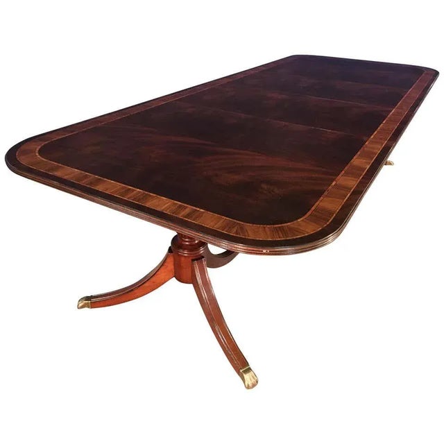 Leighton Hall Made-To-Order Multi-Banded Mahogany Dining Table For Sale - Image 9 of 9