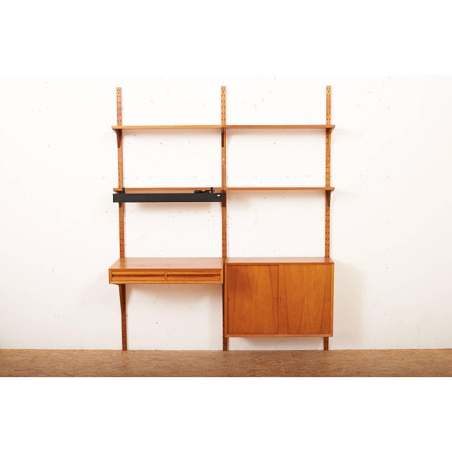 Royal System 1 Holmen Wall Shelf in Teak with Sliding Doors by Poul Cadovius for Cado, 1948 For Sale - Image 12 of 12