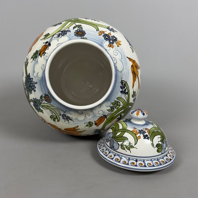 Ceramic Vintage Majolica Pharmacy Potiche Vase, 1985 For Sale - Image 7 of 13