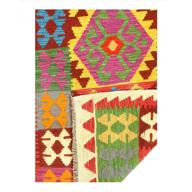 Contemporary Pasargad Caucasian Tribal Style Flat Weave Kilim Runner For Sale - Image 3 of 3