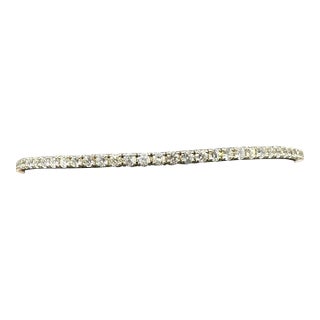 Natural Diamond Tennis Bracelet in 14kt Yellow Gold – 3.1ctw, 7in, New For Sale