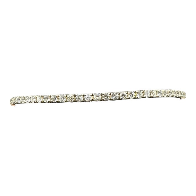 Natural Diamond Tennis Bracelet in 14kt Yellow Gold – 3.1ctw, 7in, New For Sale