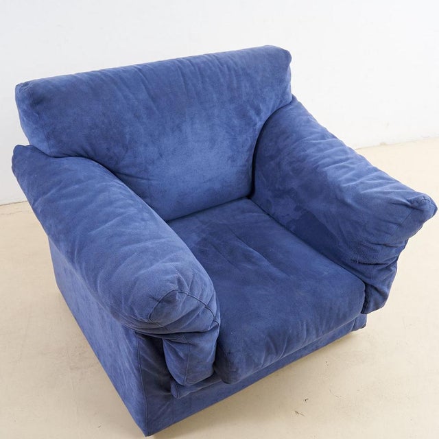 Vintage blue velvet armchair 70s height: 86 width: 120 seat height: 45 style: vintage production period: 1970 -1979 design...