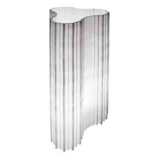 Stripes A5 Decorative Table Lamp in Afyon White Marble by Bufalini Marmi For Sale
