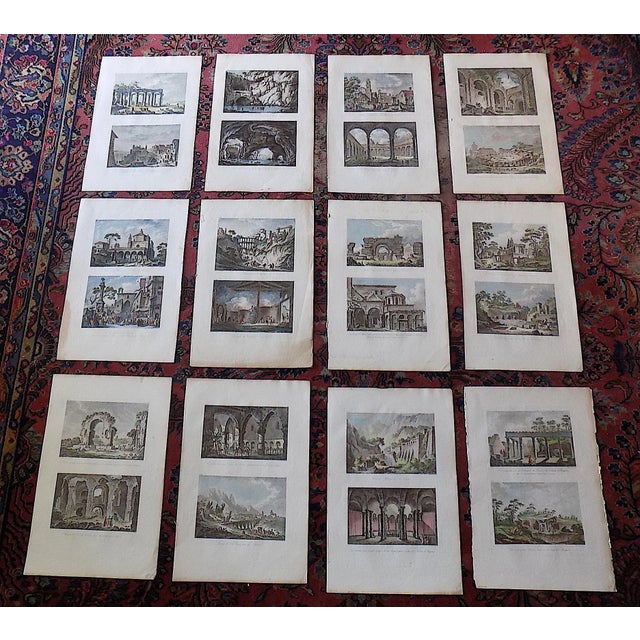 Authentic Antique Early 19th Century Copperplate Engraved Views of Italian & Greek Landscapes, Cityscapes & Ruins - Set of 12 For Sale - Image 9 of 9
